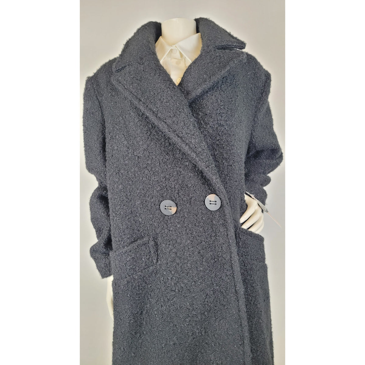 BCBGeneration Double-Breasted Boucle Walker Coat Women's Sz L | NWT MSRP $300