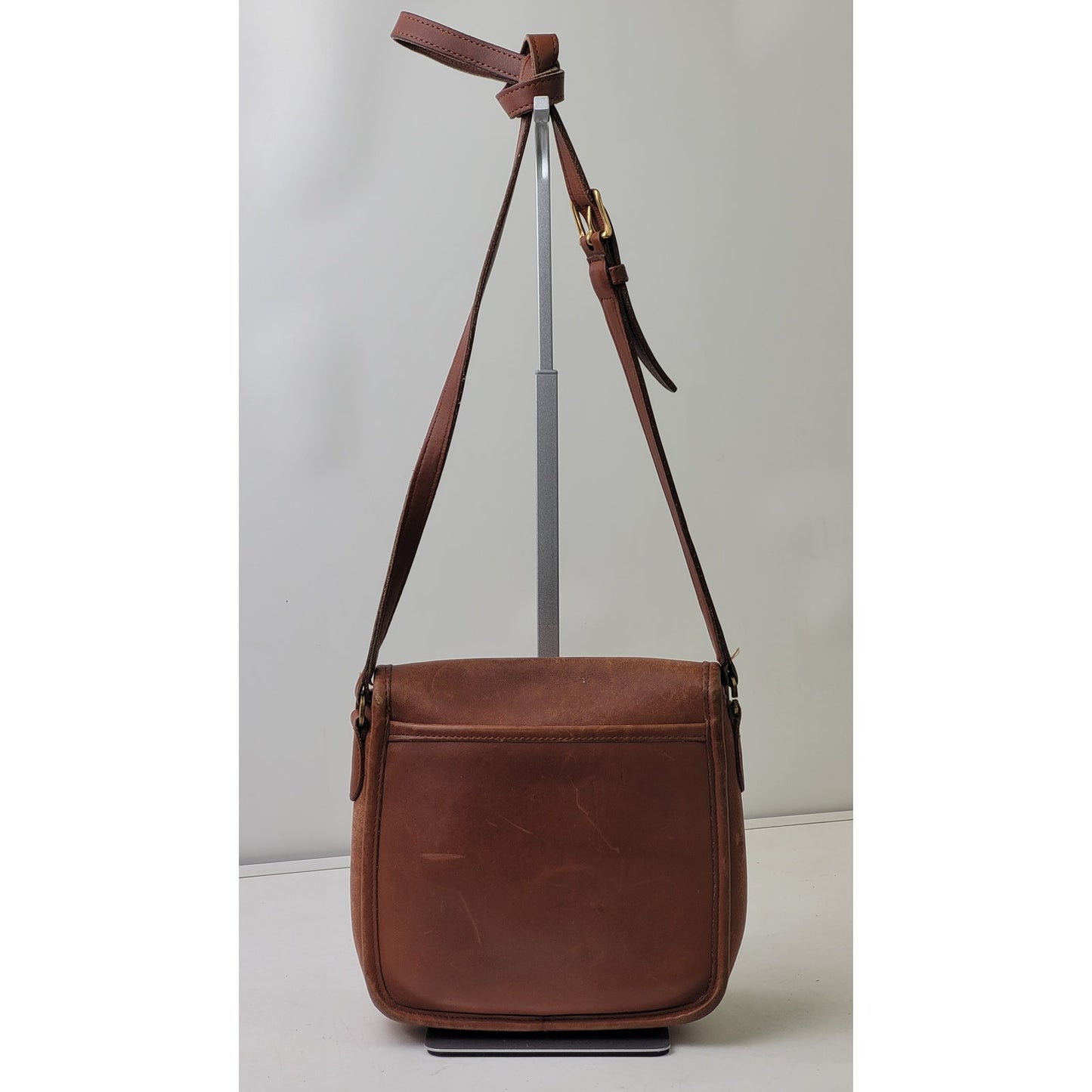 Vintage 90s Coach Companion Flap Crossbody Bag Brown Leather Made in USA