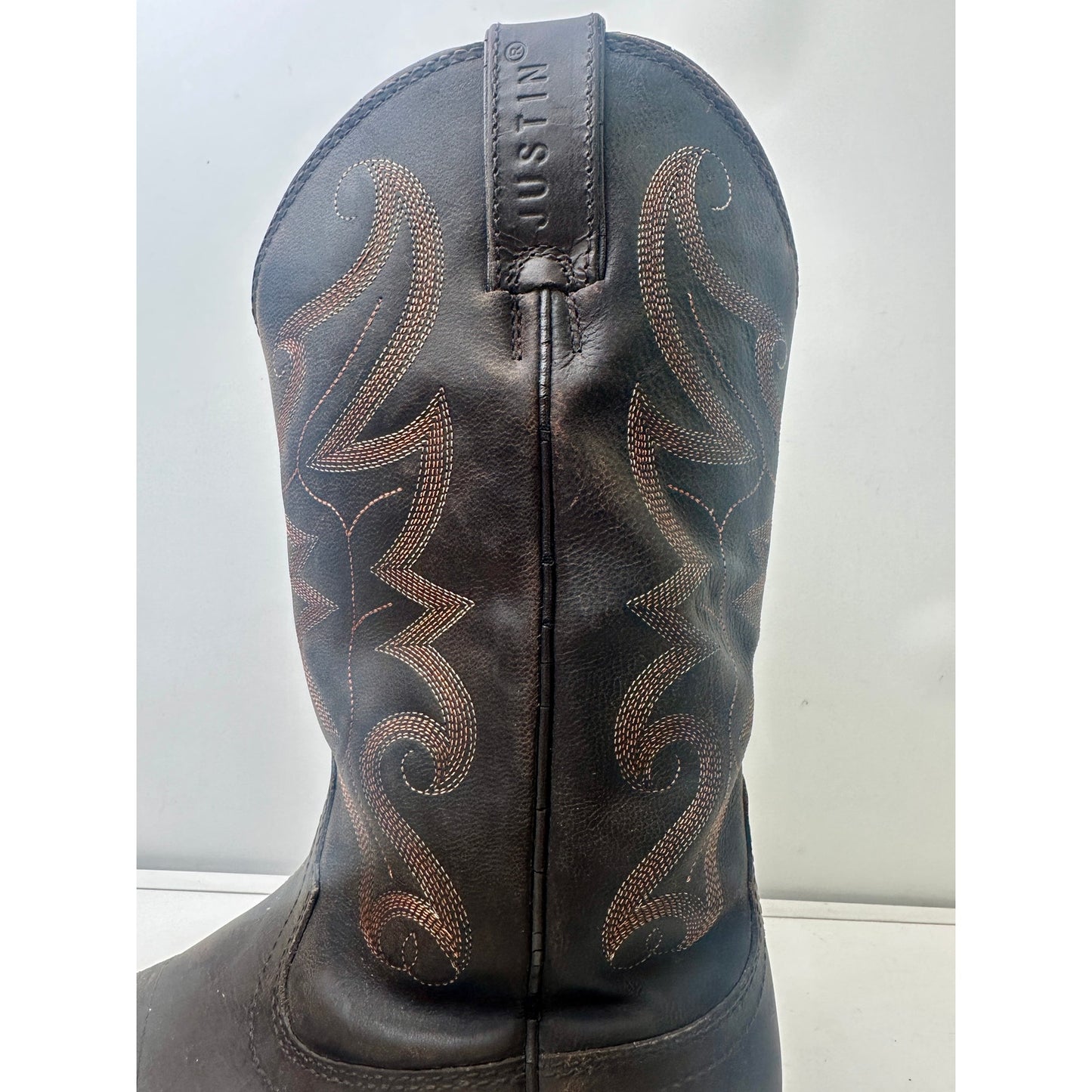 Justin Brown Leather Western Cowboy Boots Men's Sz 10