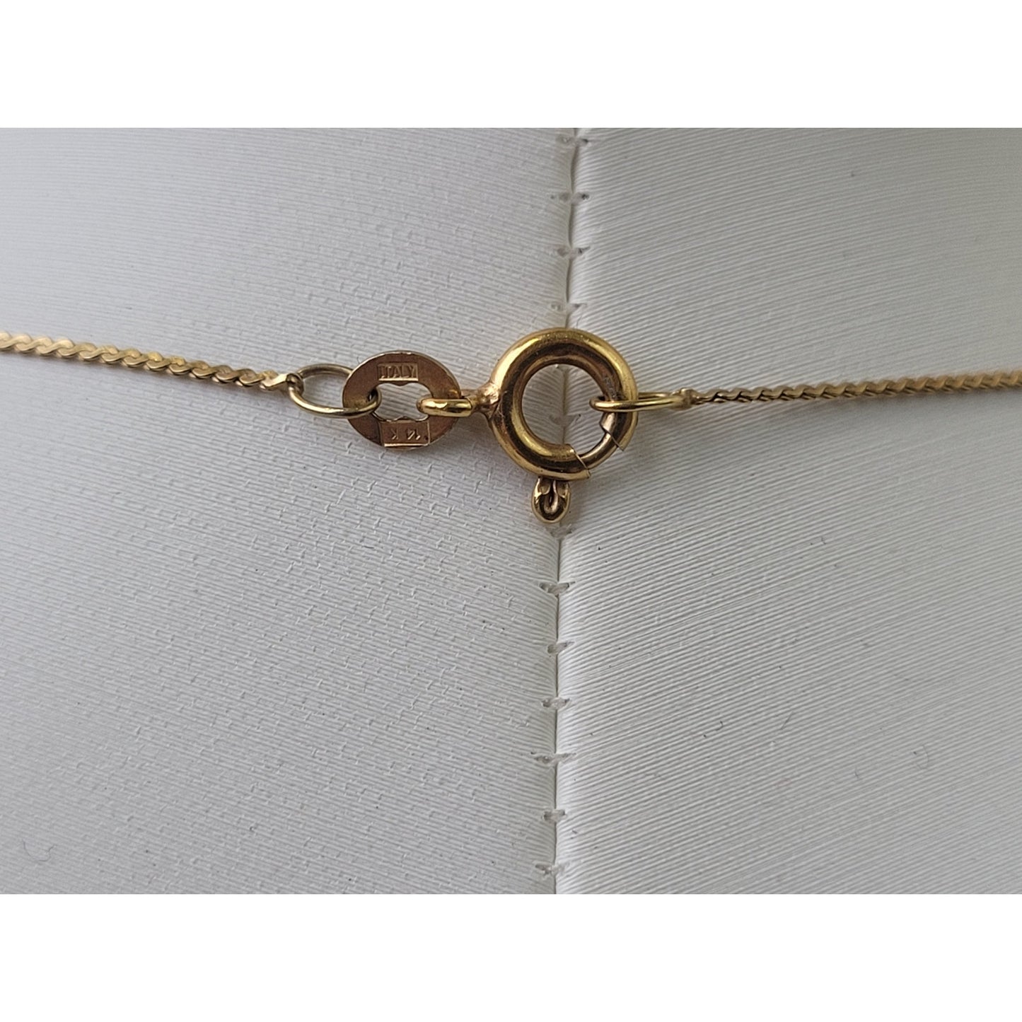 14K Yellow Gold Jade & Diamond Pendant on Flat Twisted Cable Chain Necklace
