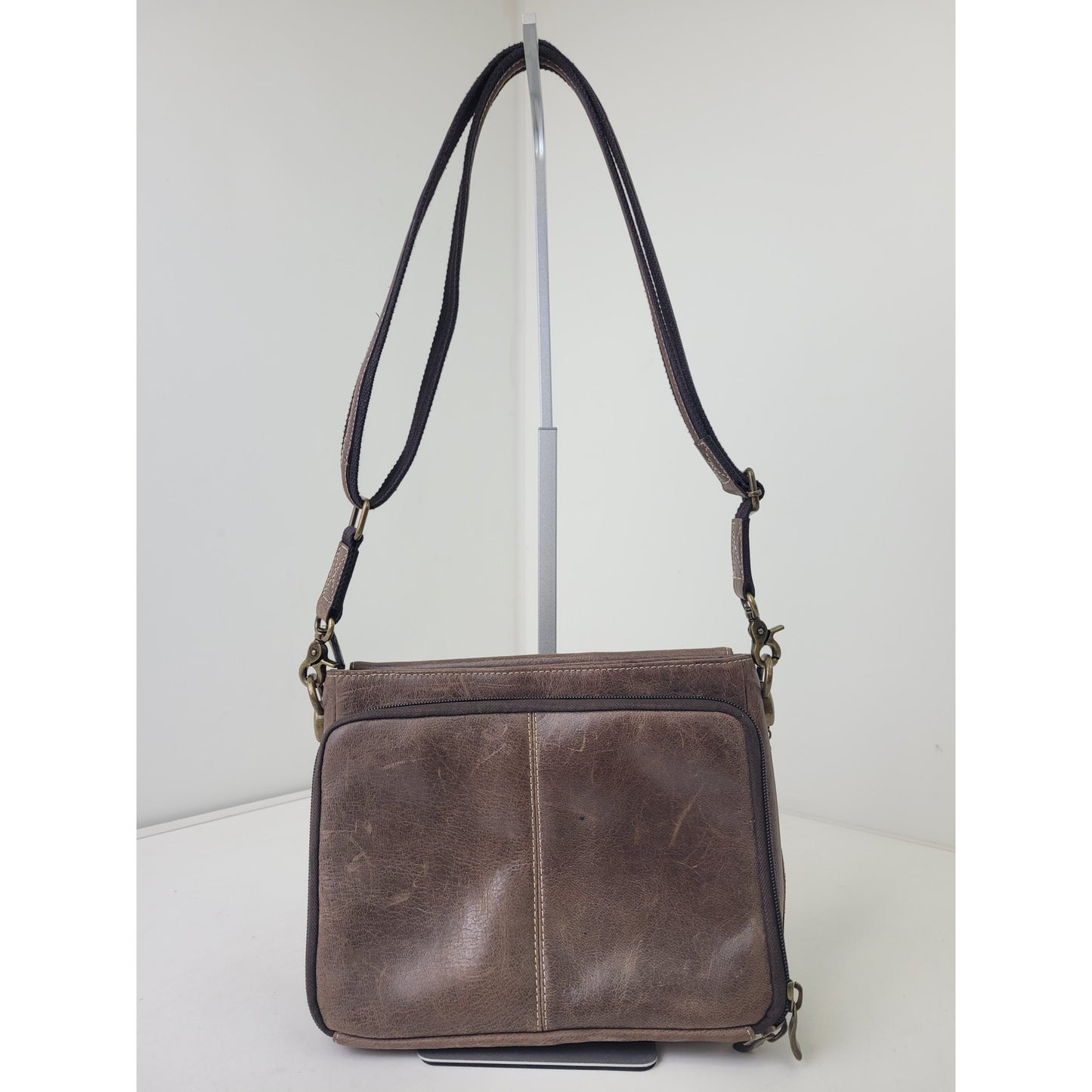 Gun Tote'n Mamas Buffalo Brown Leather Purse Adjustable Strap Made in USA