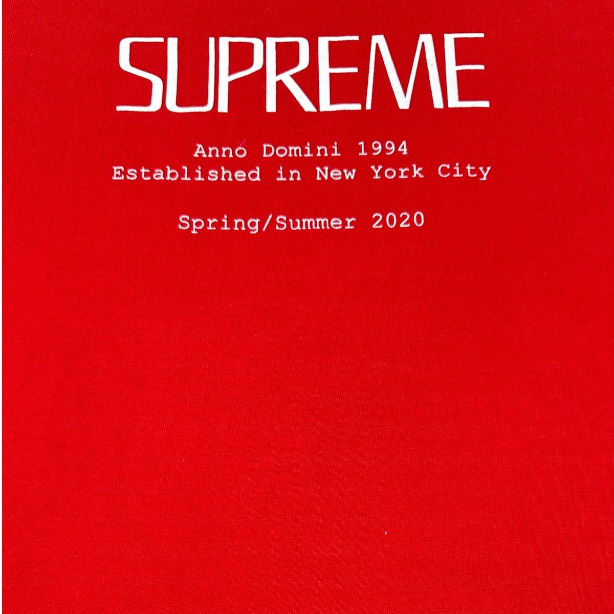 Supreme Anno Domini Red Tee SS20 Size Men's Sz M