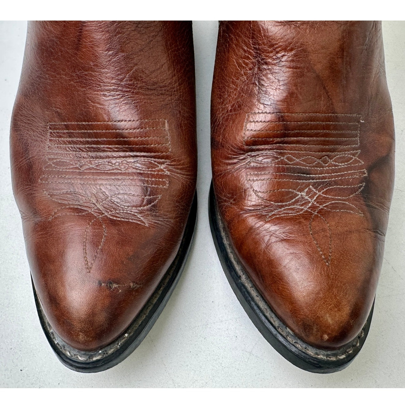 Vintage Durango Brown Leather Western Cowboy Boots Men's Sz 9.5