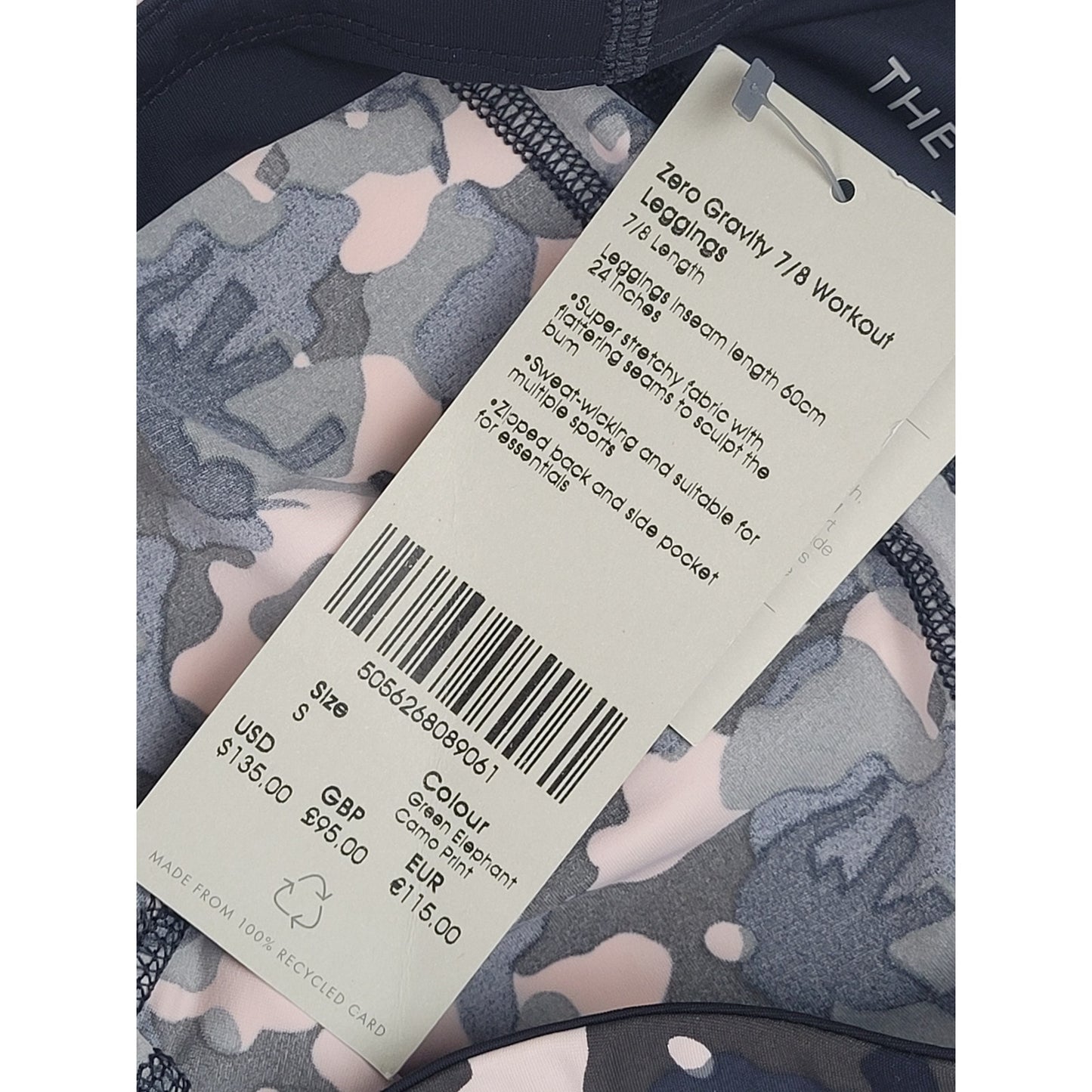 Sweaty Betty Zero Gravity 7/8 Contour Workout Leggings Camo Print Sz S NWT