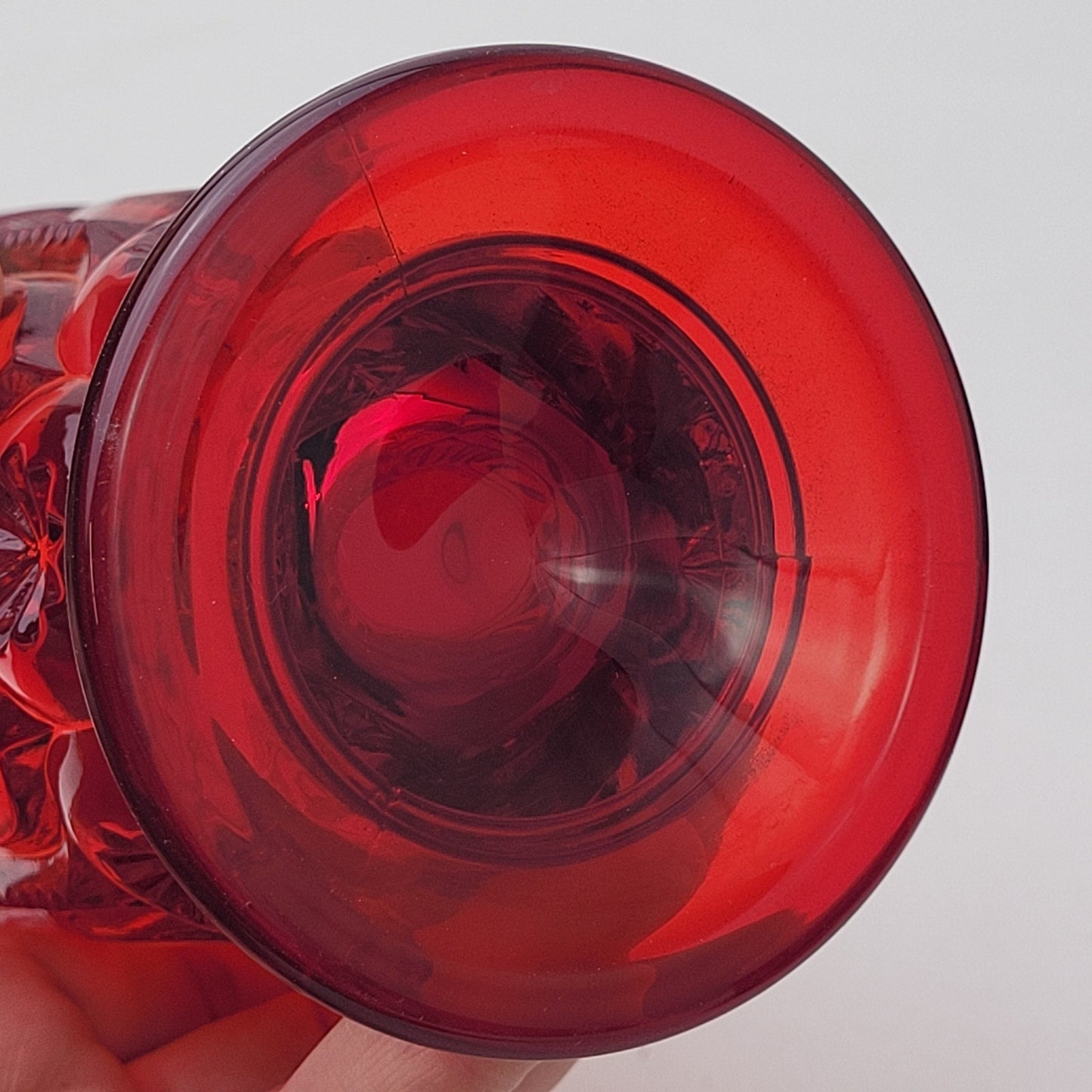 Set of 10- L.E. Smith Moon & Star Glass Ice Tea Glasses Red 5 1/2” Tall Top 3” W