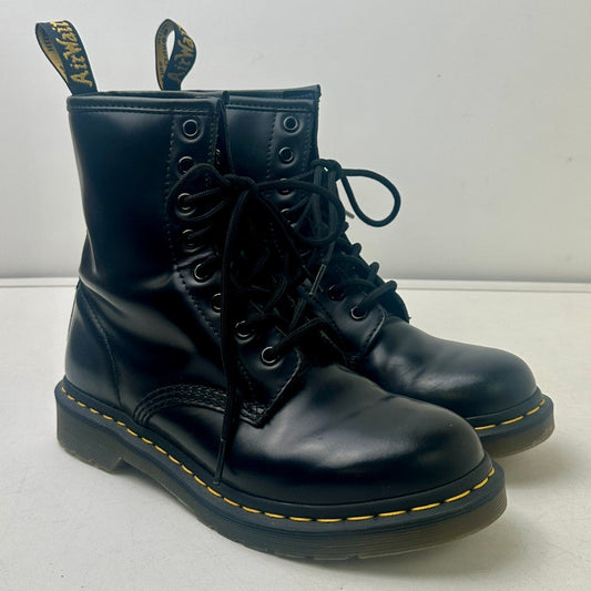 Dr. Martens 1460 Smooth Black Leather Combat Boots Women's Sz 8