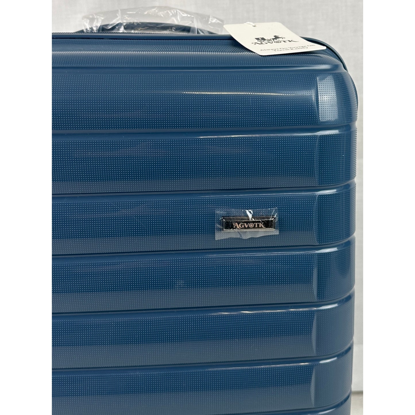 AGVOTK 20" Steel Blue Hardside Carry-On Spinner Suitcase
