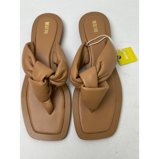 Anthropologie Maeve Puffy Knotted Leather Thong Sandals Women's Sz 10