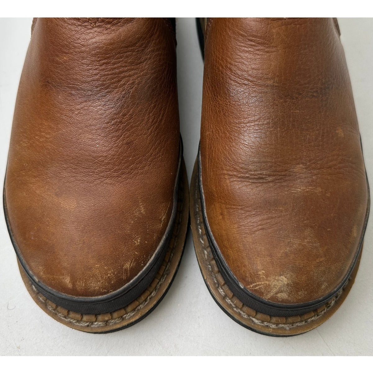 Georgia Boot Georgia Giant Romeo Brown Leather Slip-On Work Shoes Men's Sz 8