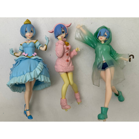 Re:Zero Starting Life in Another World Rem Prize Figure Trio Lot