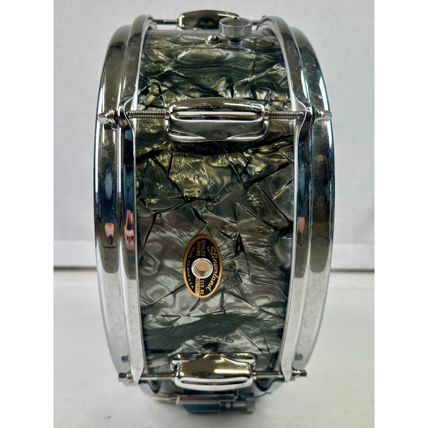 Vintage 1960s Slingerland 14" Black Diamond Pearl Snare Drum
