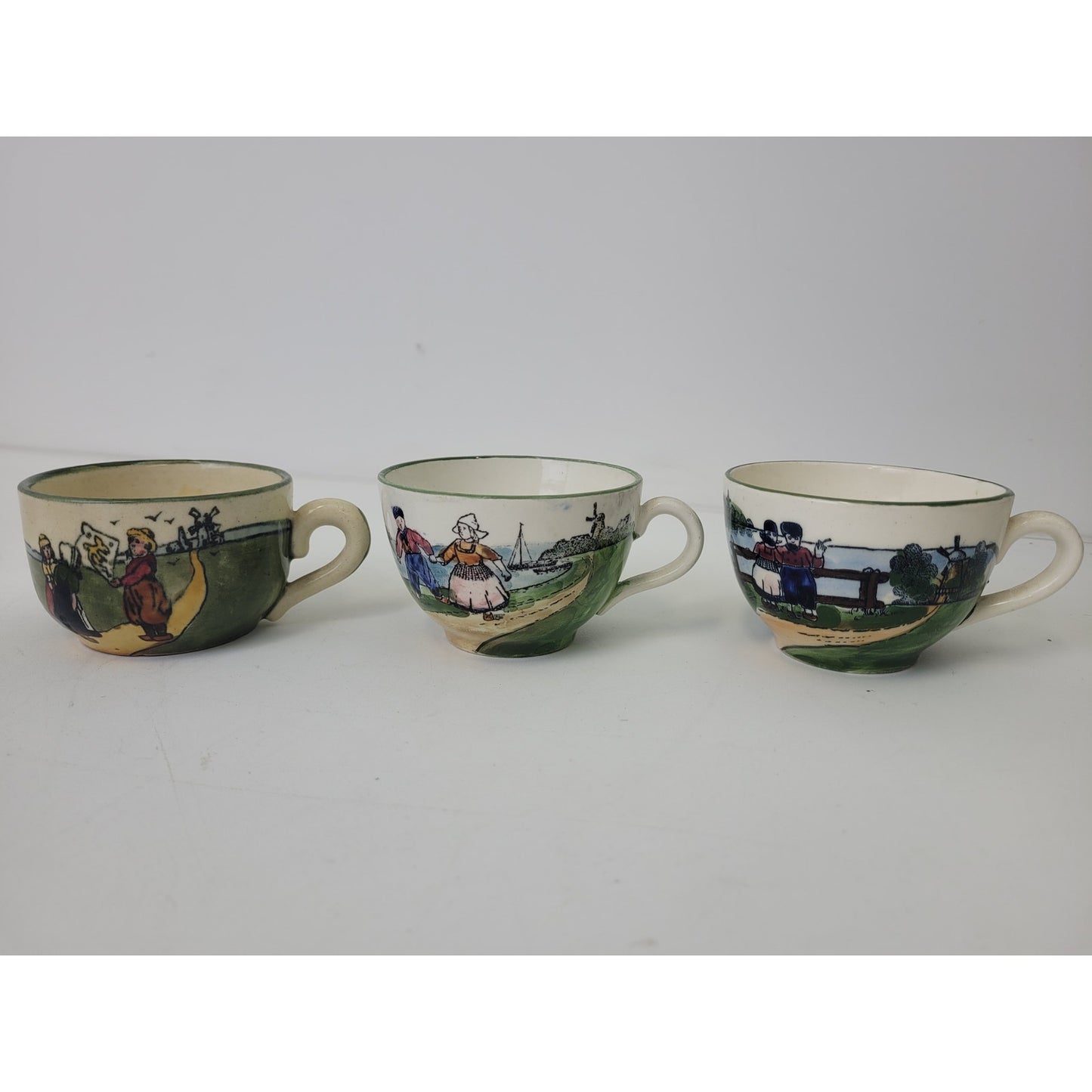 Antique G.S. Zell Baden & Haag Pottery Dutch Scenes Hand Painted Lot of 25