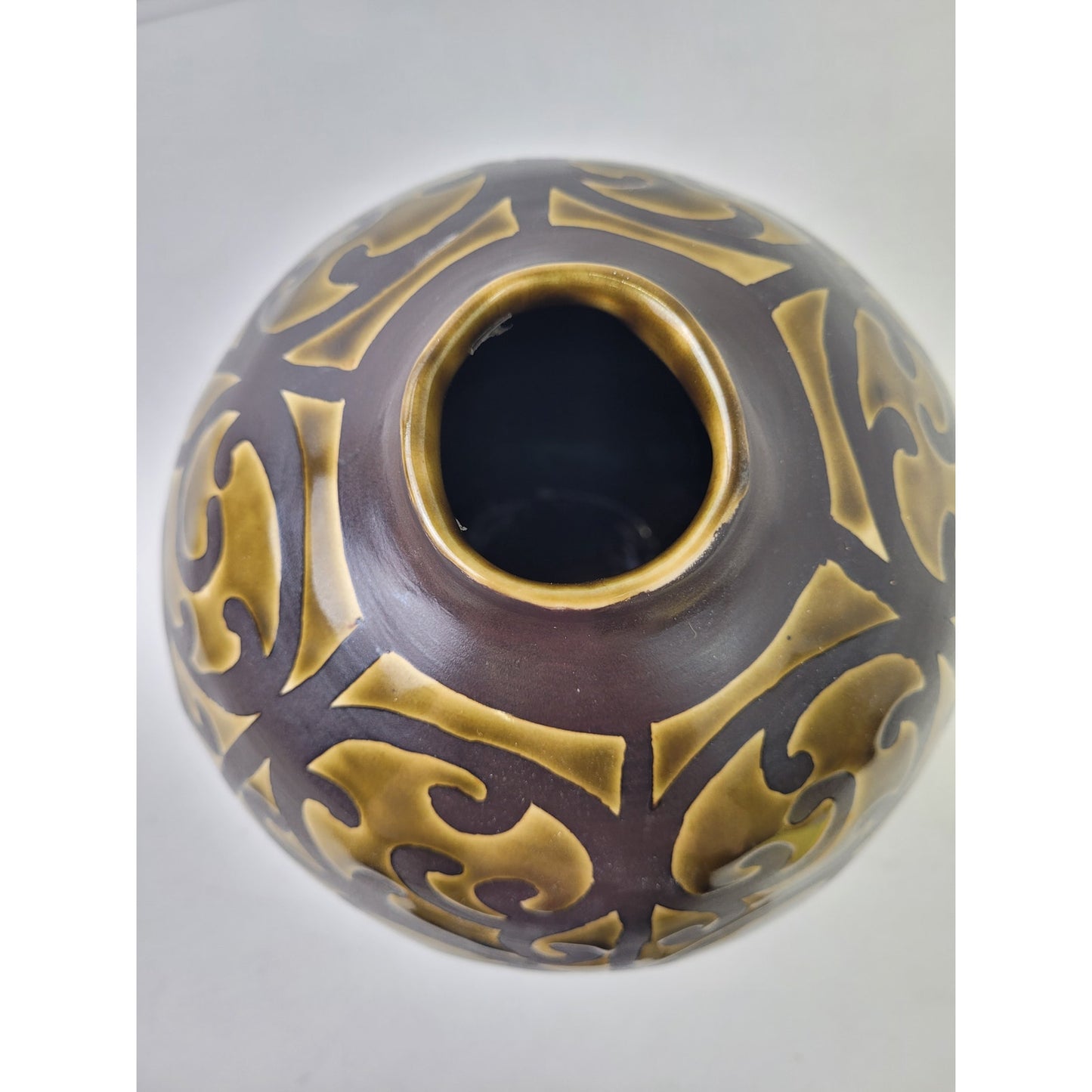 Maitland-Smith Decorative Vase Heavy Ceramic Tabletop Decor | Made in Thailand