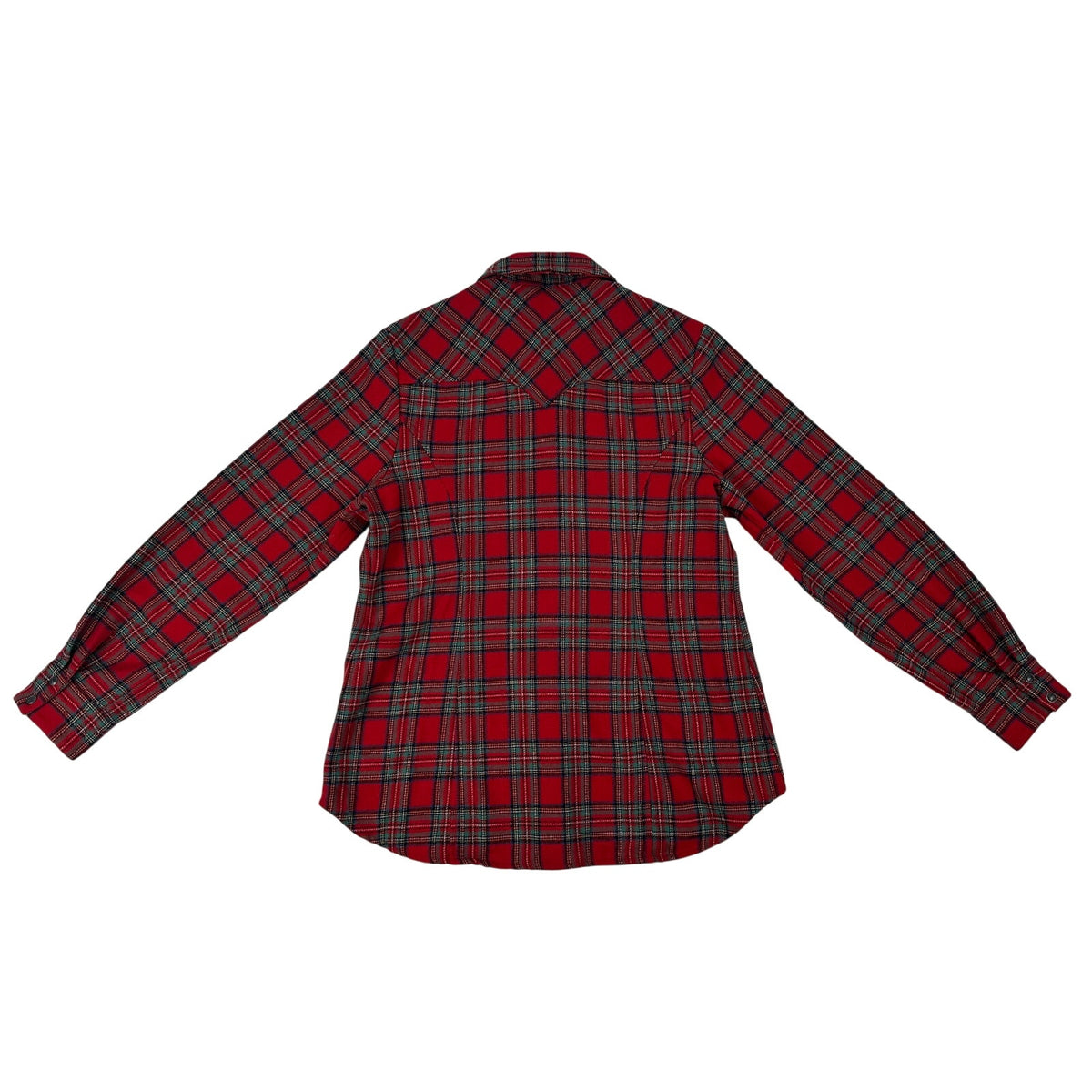 Pendleton Red Tartan Plaid 100% Virgin Wool Button Down Shirt Women's Sz L