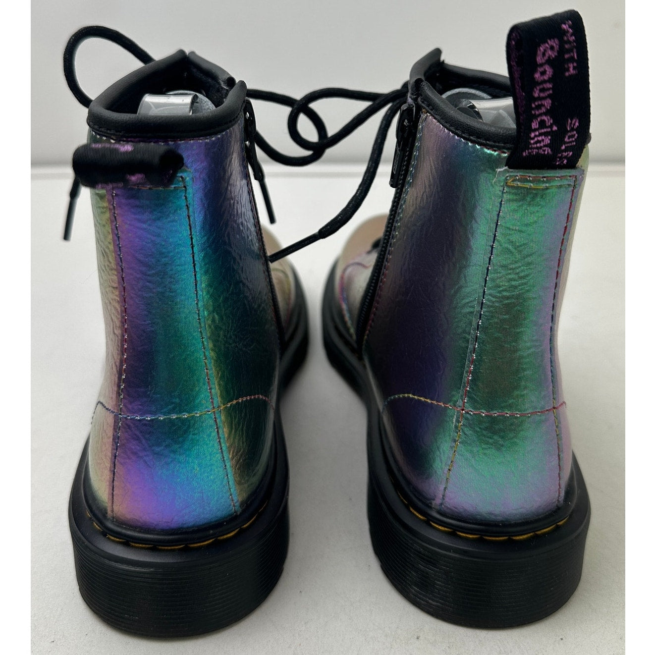 Dr. Martens 1460 Rainbow Crinkle Leather Boots Women's Sz 5