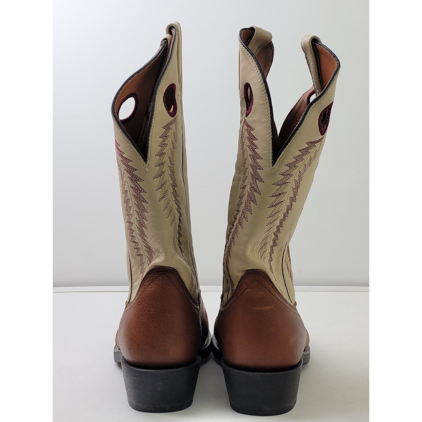 Laredo Knoxville Embroidered Brown Leather Western Boots Men's Sz 12