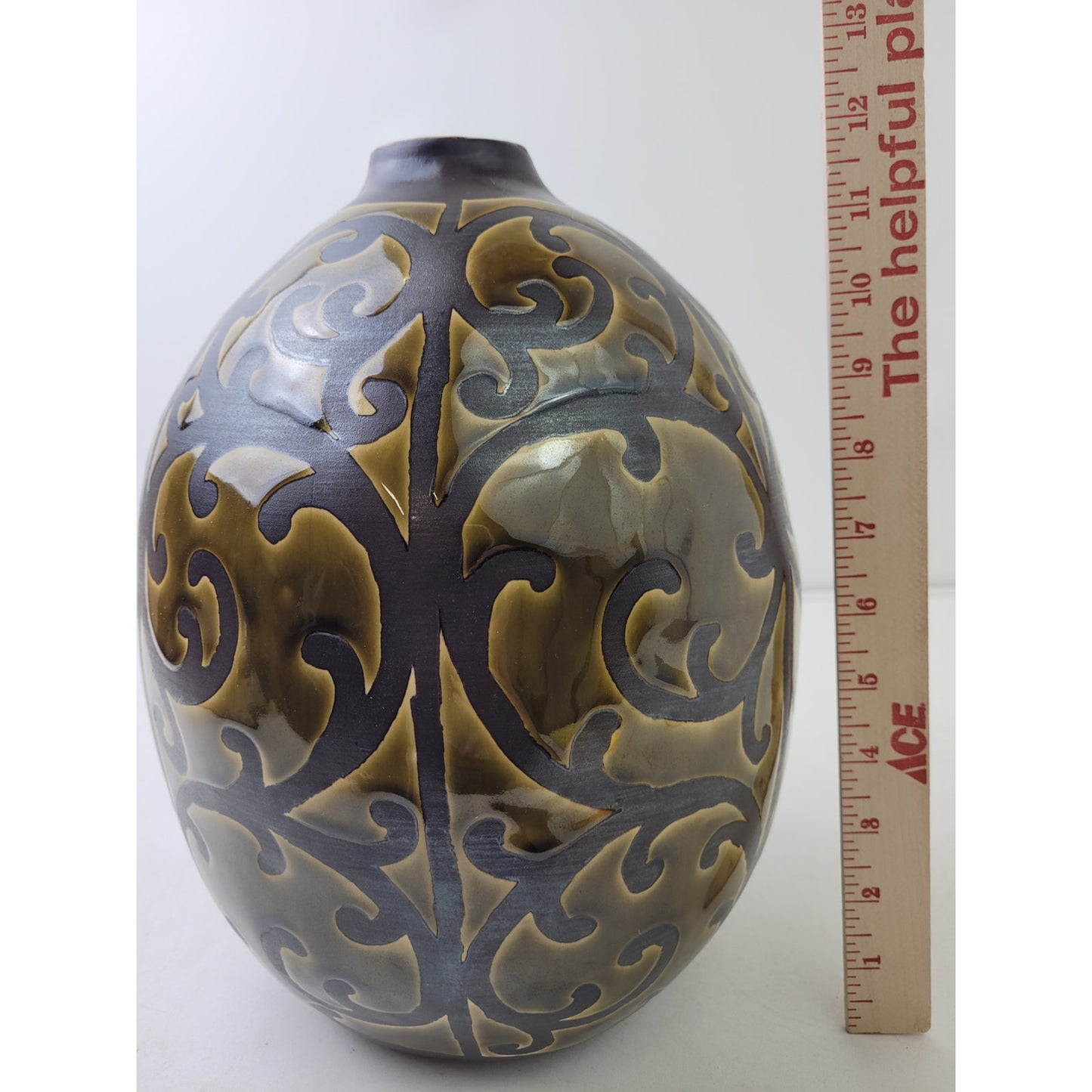 Maitland-Smith Decorative Vase Heavy Ceramic Tabletop Decor | Made in Thailand