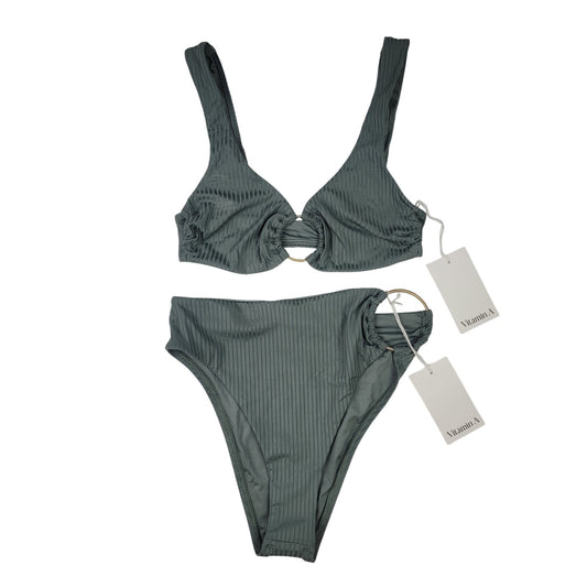Vitamin A High Cut Bikini 2-Piece Green Swim Suit Sz S NWT MSRP: $210