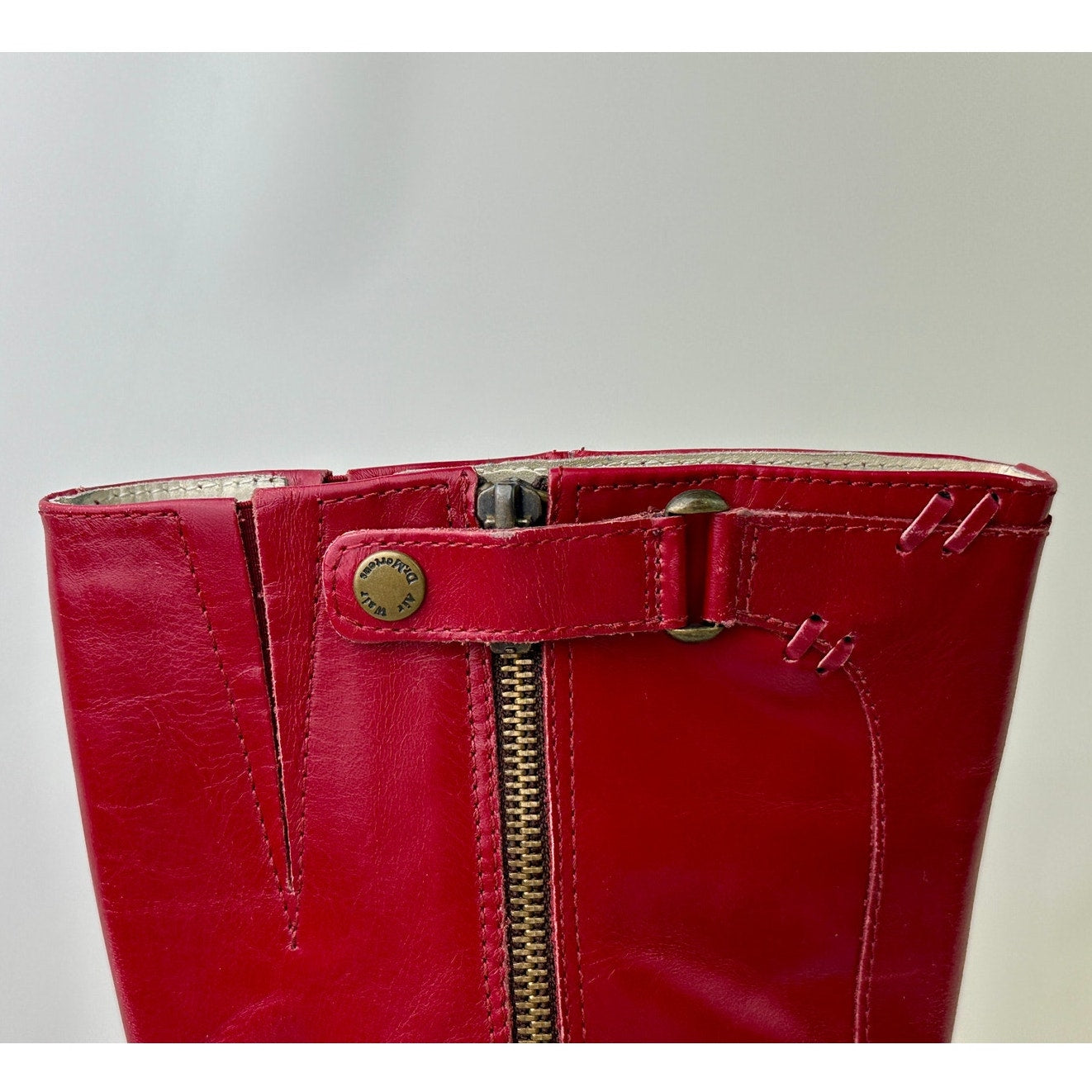 Vintage Dr. Martens Jenna Hi Red Leather Knee-High Boots Women's Sz 9