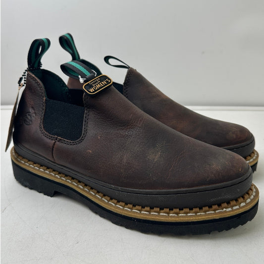Georgia Boot Georgia Giant Romeo Brown Leather Slip-On Work Shoes Women's Sz 10
