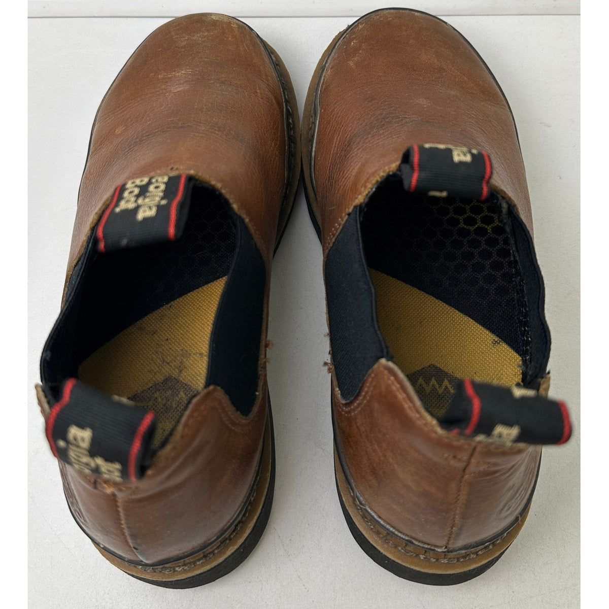 Georgia Boot Georgia Giant Romeo Brown Leather Slip-On Work Shoes Men's Sz 8