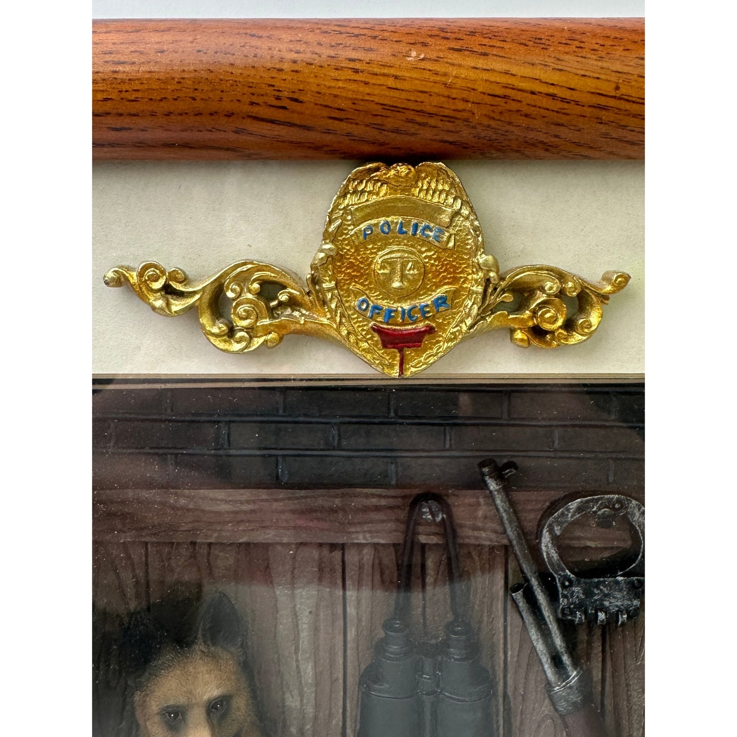Vintage Vanmark "Blue Hats of Bravery" Police K9 Shadow Box Picture Frame