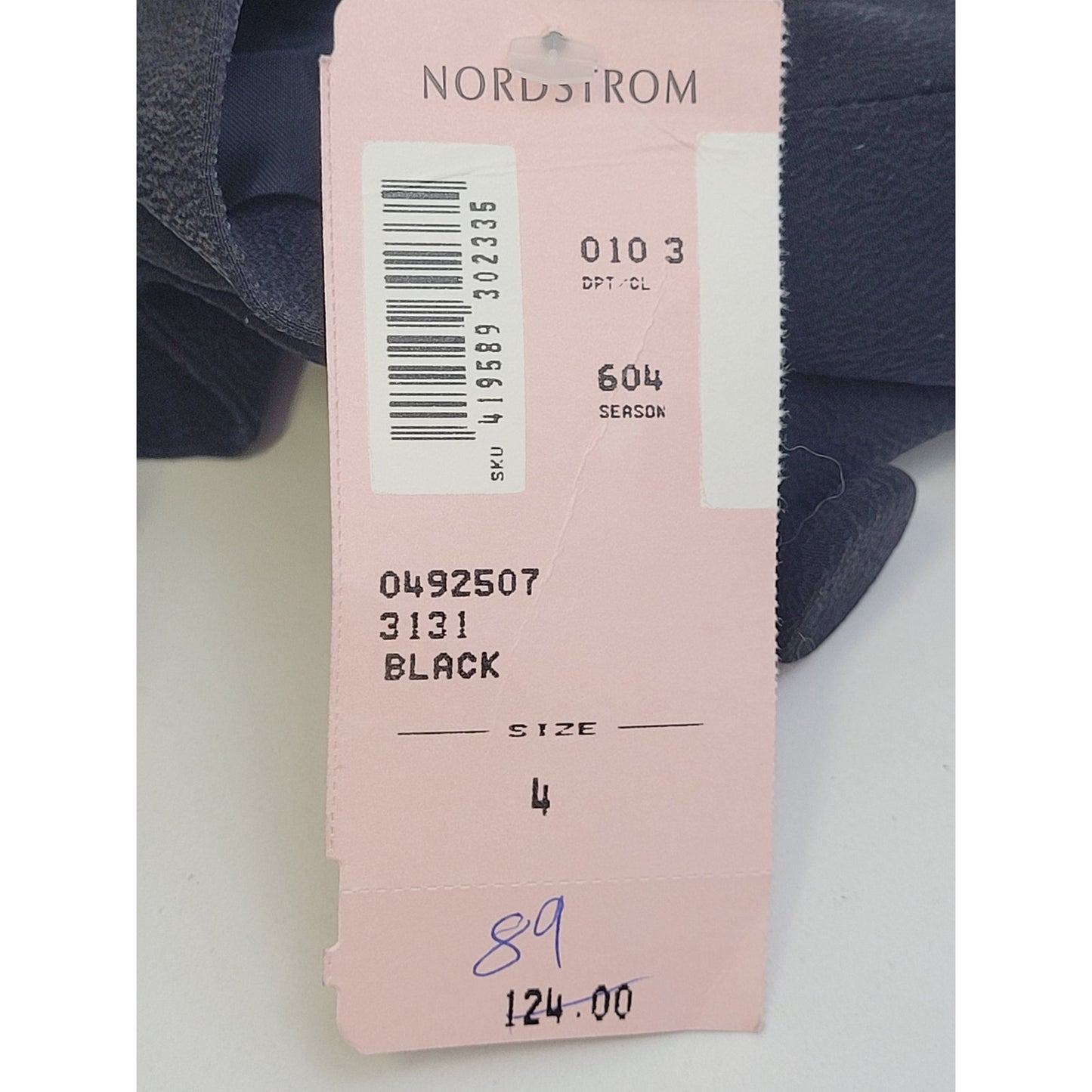 VTG Nordstrom Black Silk Sheath Mini Dress Sz 4 NWT Retail $124