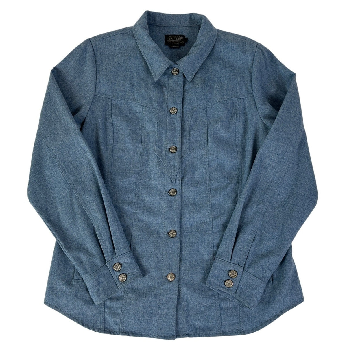 Pendleton Blue 100% Virgin Wool Western Shirt Women's Sz L