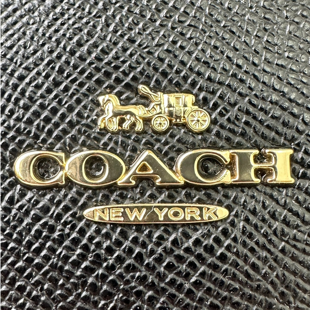 Coach City Zip Black Crossgrain Leather Tote Bag