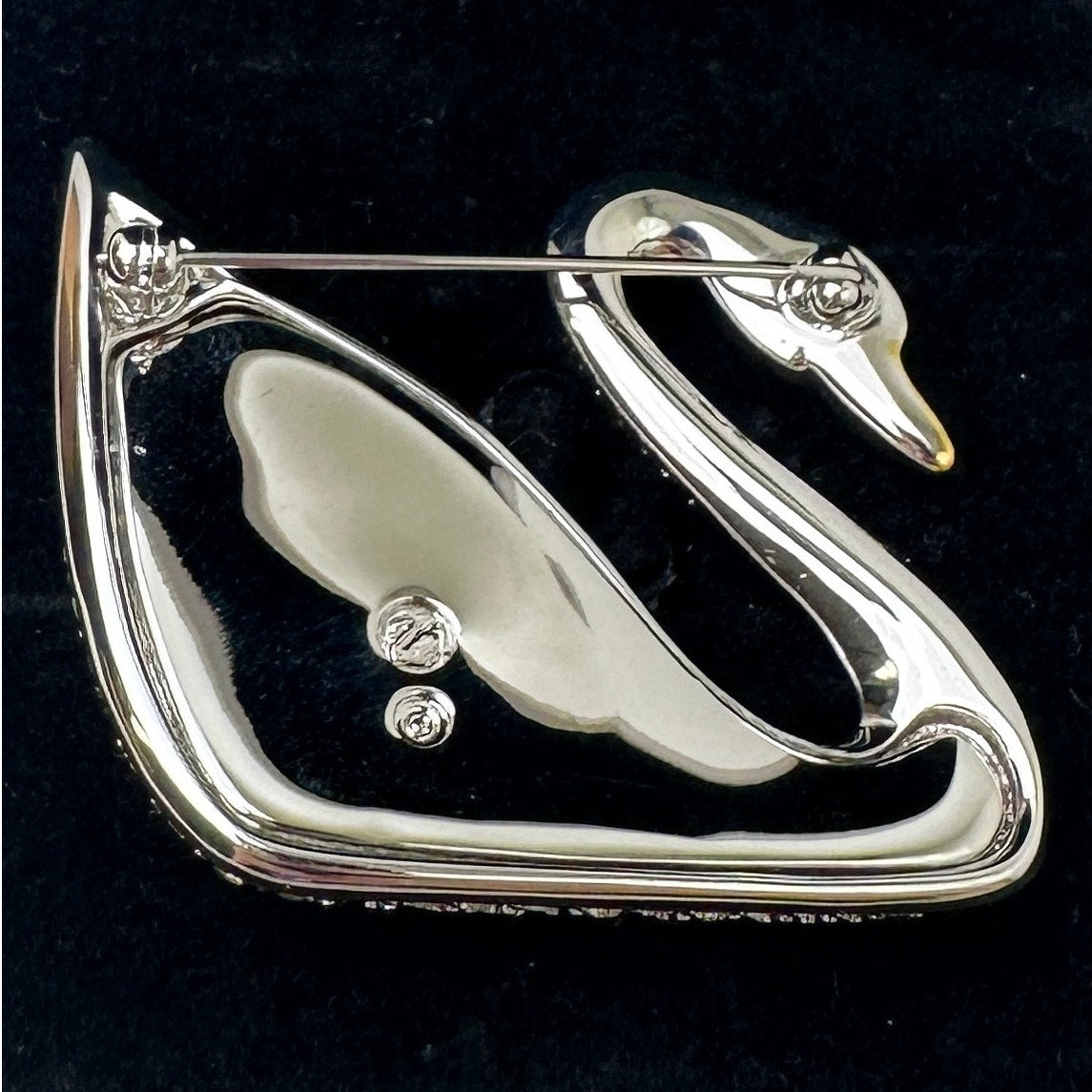 Vintage Swarovski Centenary Pavé Crystal Swan Brooch Pin