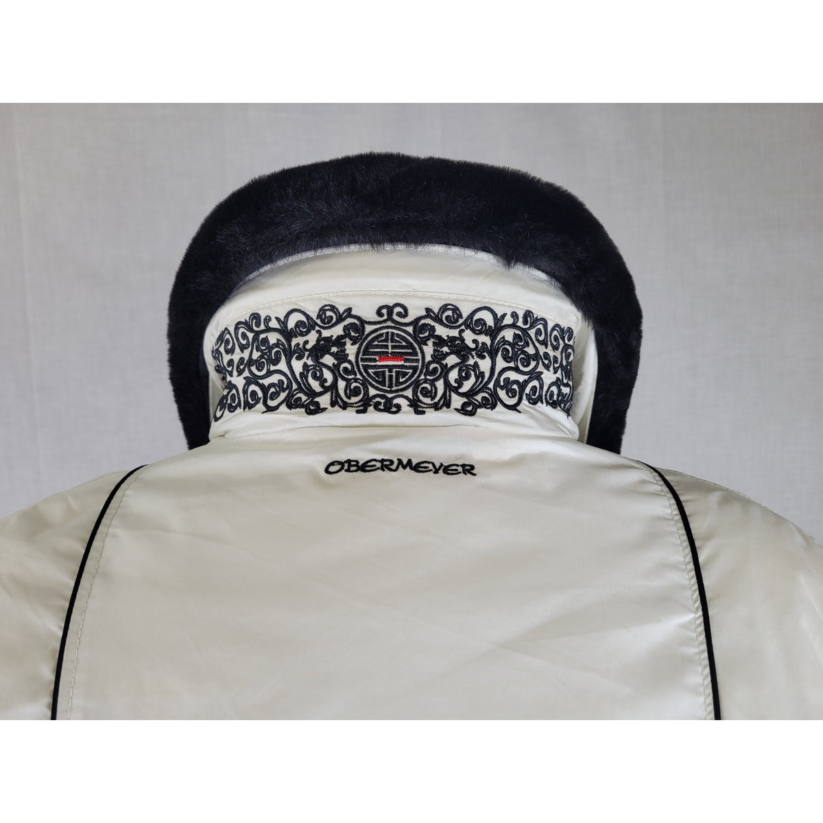 Obermeyer Ski Jacket White & Black Faux Fur Collar Women's Sz 10