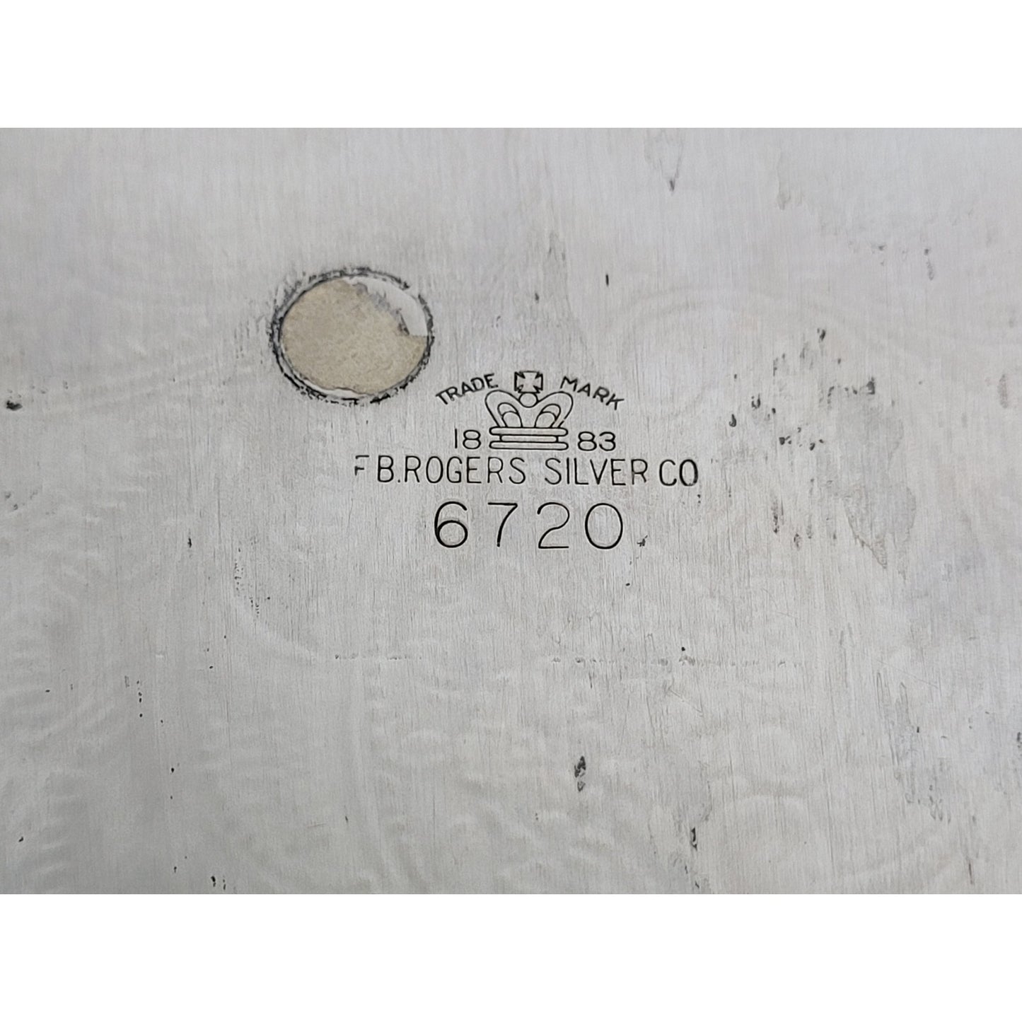 Vintage F.B. Rogers 6720 Silver Plate on Copper Footed Tray Scalloped 14" x 11"