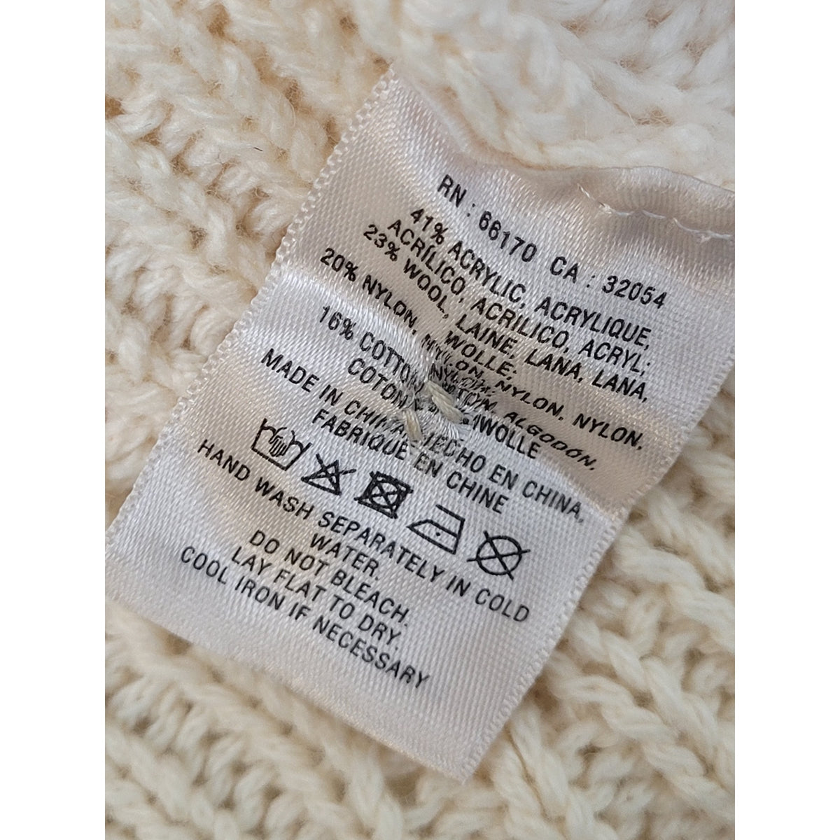 Anthropologie Rosie Neira Cream Cable Knit Cardigan Sweater Women's Sz XL NWT