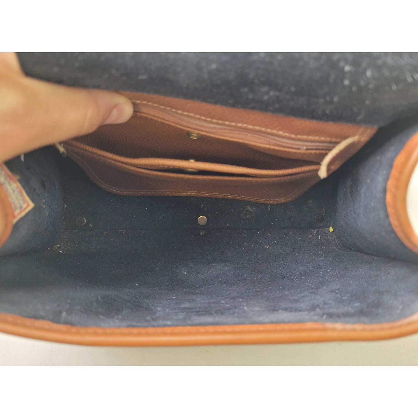Vintage Dooney & Bourke Essex Bag All-Weather Leather Black & Brown Medium Purse