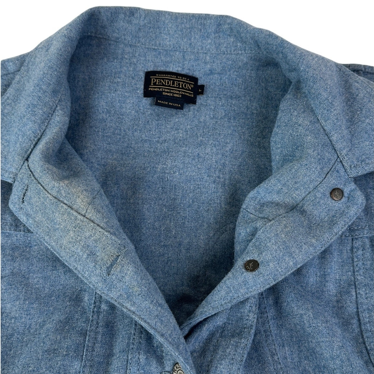 Pendleton Blue 100% Virgin Wool Western Shirt Women's Sz L