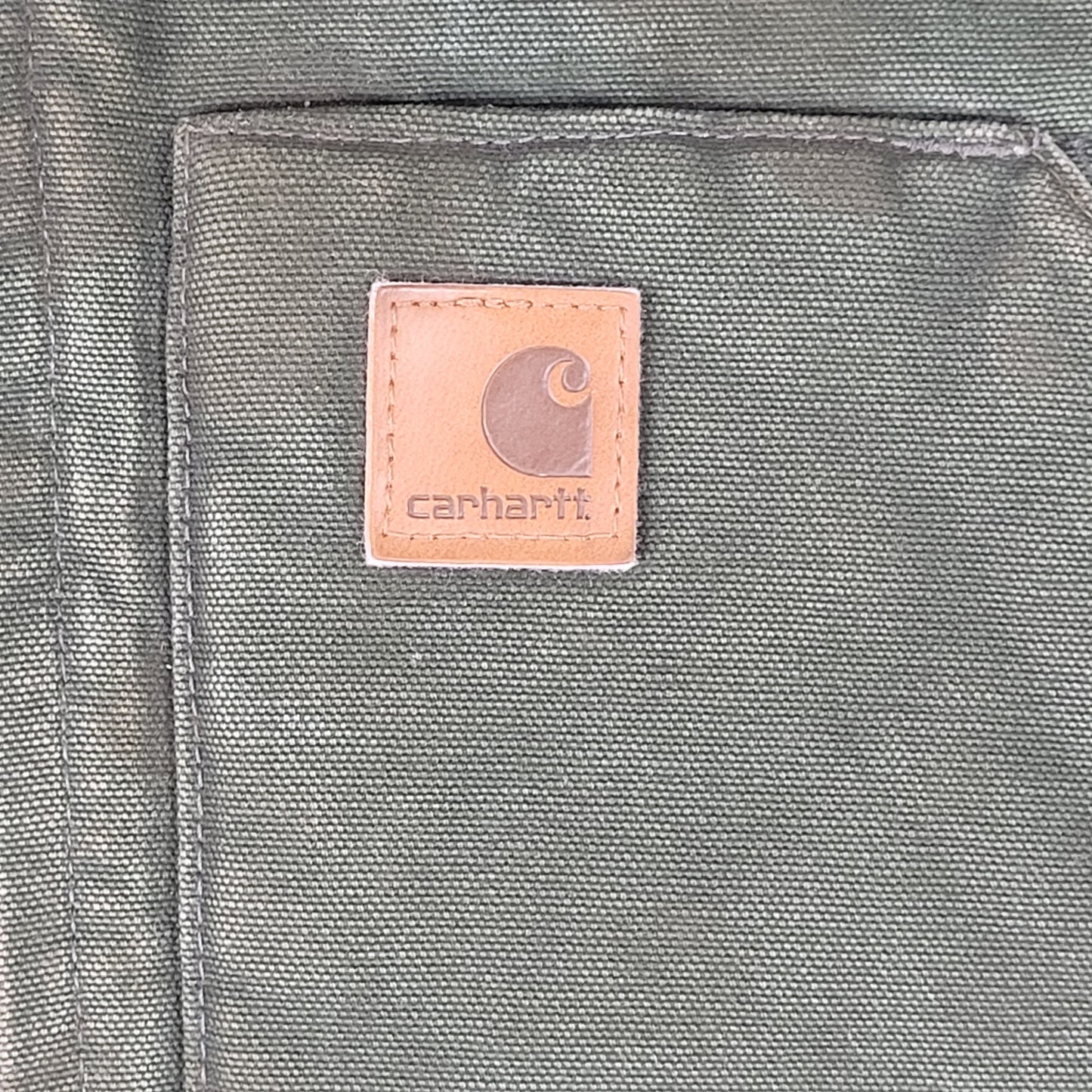 Carhartt V02 CYP Moss Green Duck Canvas Vest Quilt Lined Men's Sz M