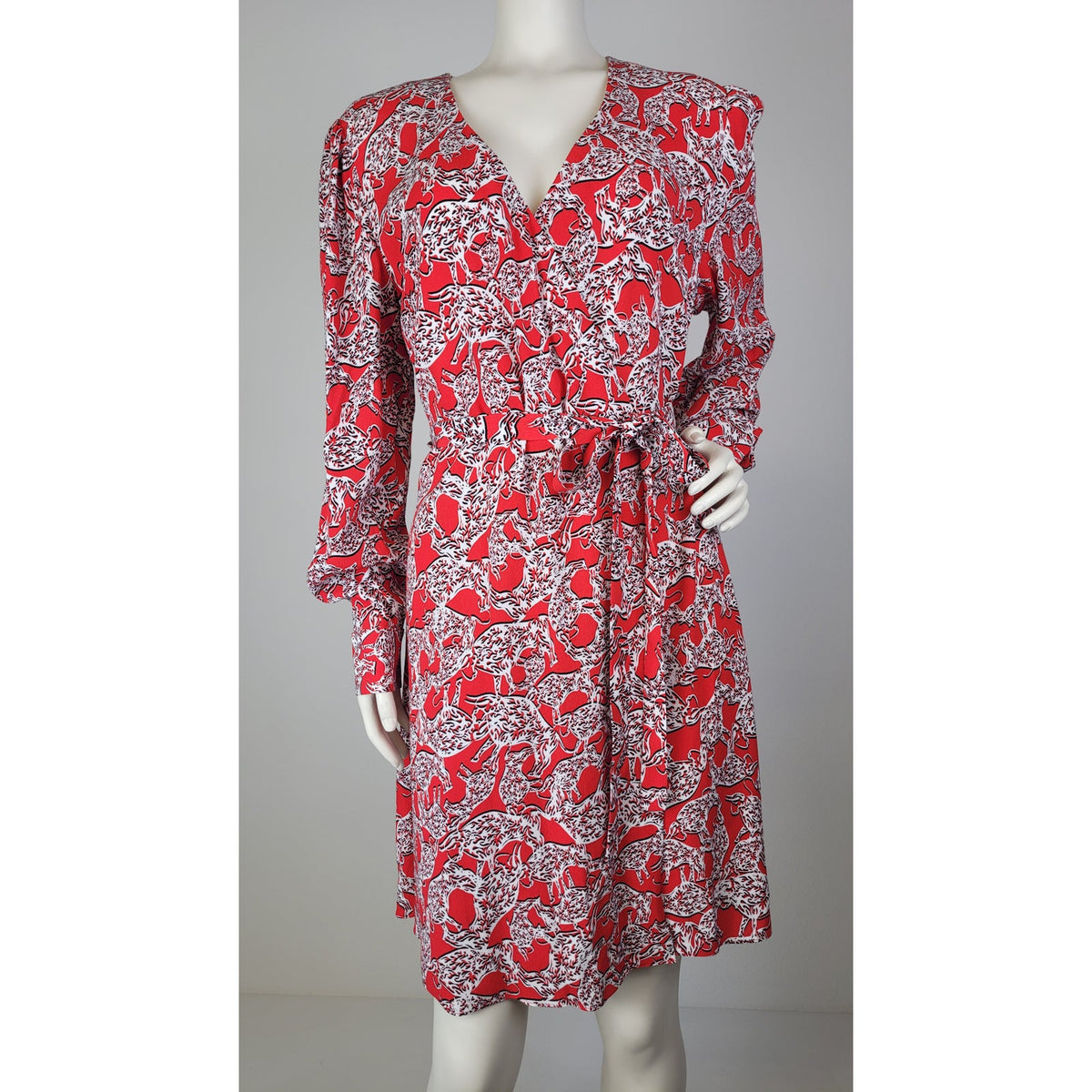 Diane von Furstenburg Saville Long Sleeve Wrap Dress All-Over Print Sz M NWT