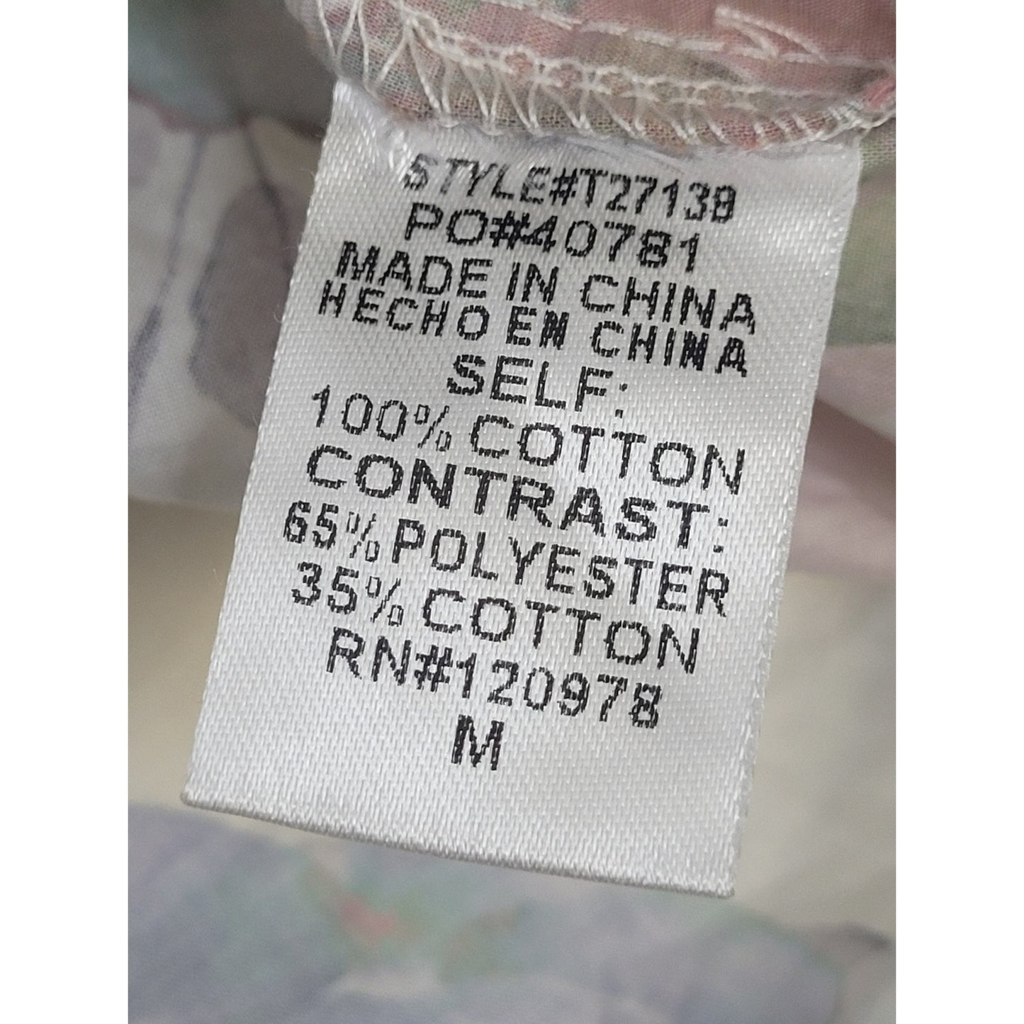 Anthropologie Entro Double Shoulder Ruffle Pastel Floral Print Shirt Sz M