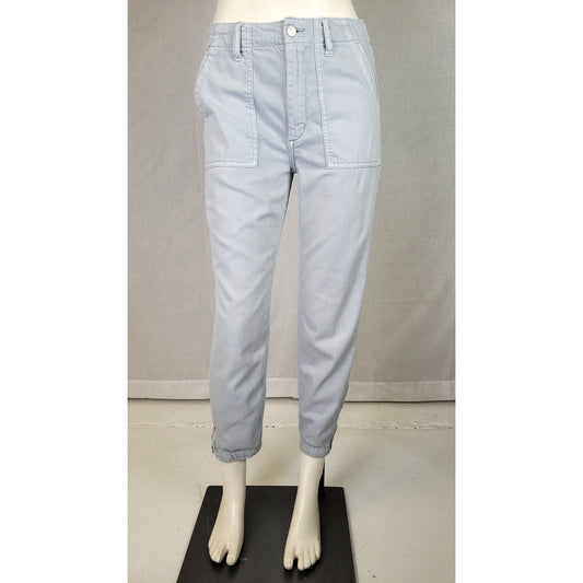 Joe's Jeans High-Rise Light Blue Joggers w Cargo Pockets & Ankle Zippers Sz 26
