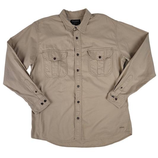 Filson Khaki Twill Guide Shirt | Safari Khaki | Men's Sz L