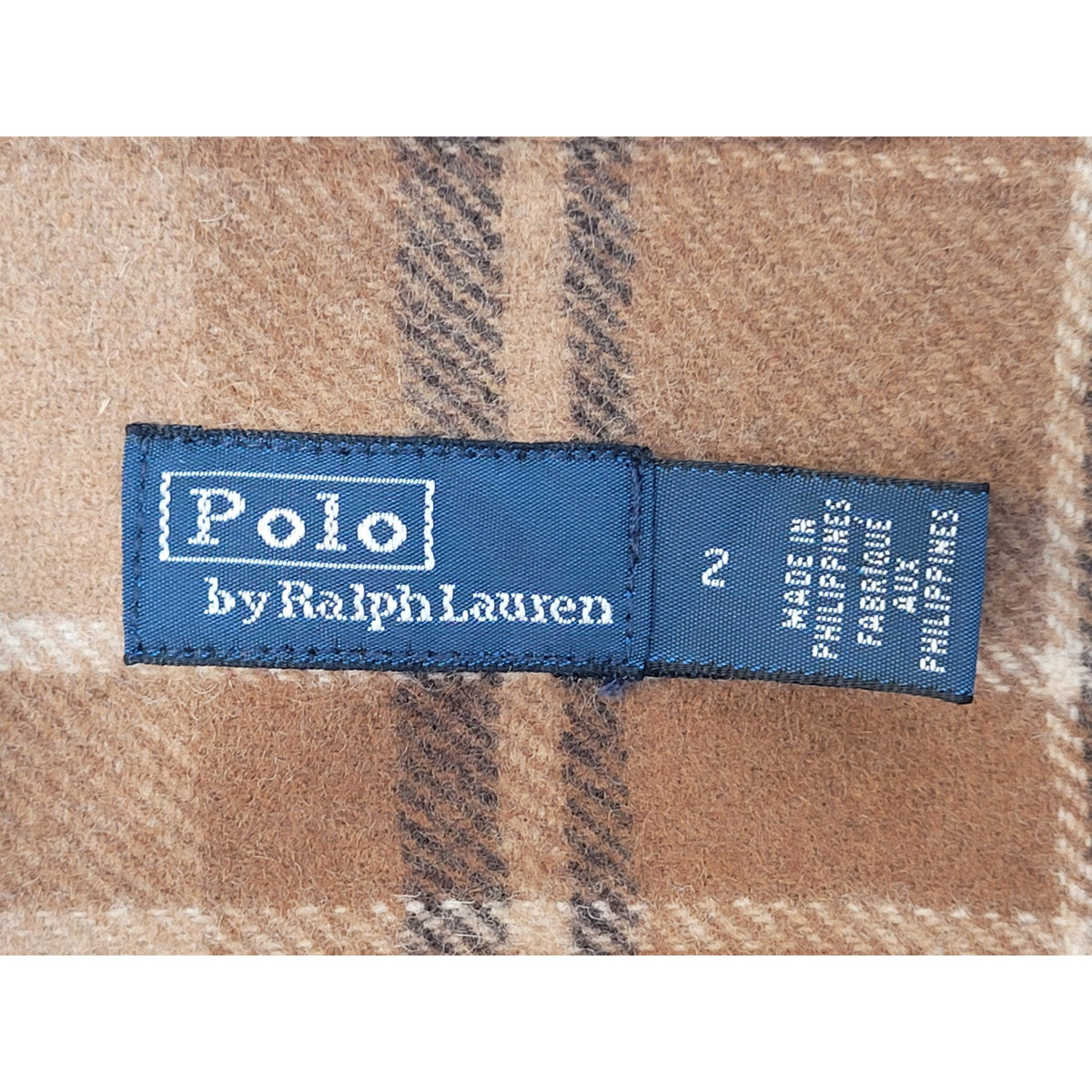 Polo Ralph Lauren Belted Wool-Blend Twill Shirt Brown Multi-Plaid Women's Sz 2