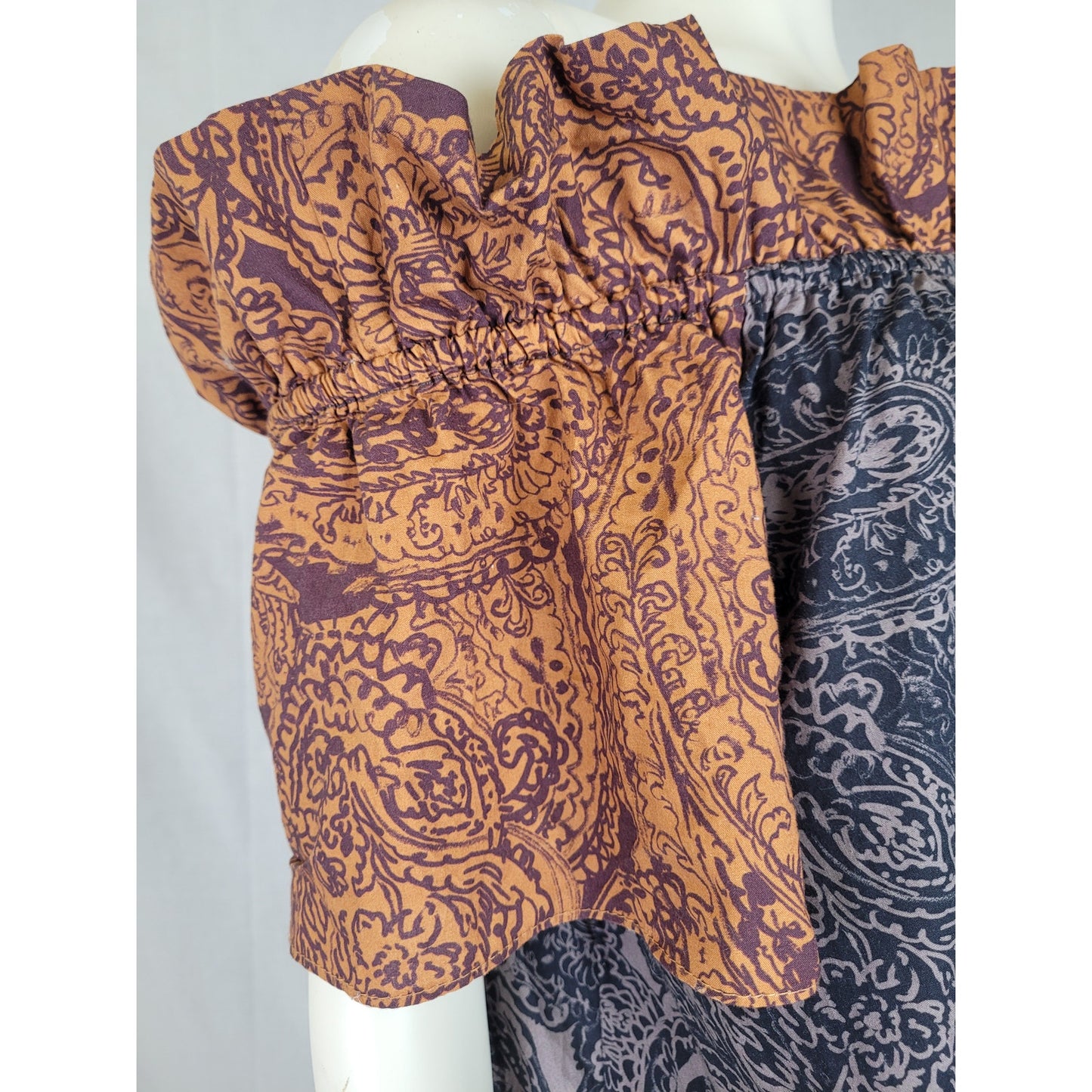Free People Sophie Printed Off-the-Shoulder Mini Dress Women's Sz L