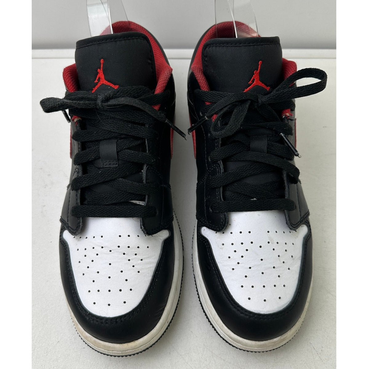 Nike Air Jordan 1 Low GS White Toe Black/Fire Red Sneakers Youth Size 7