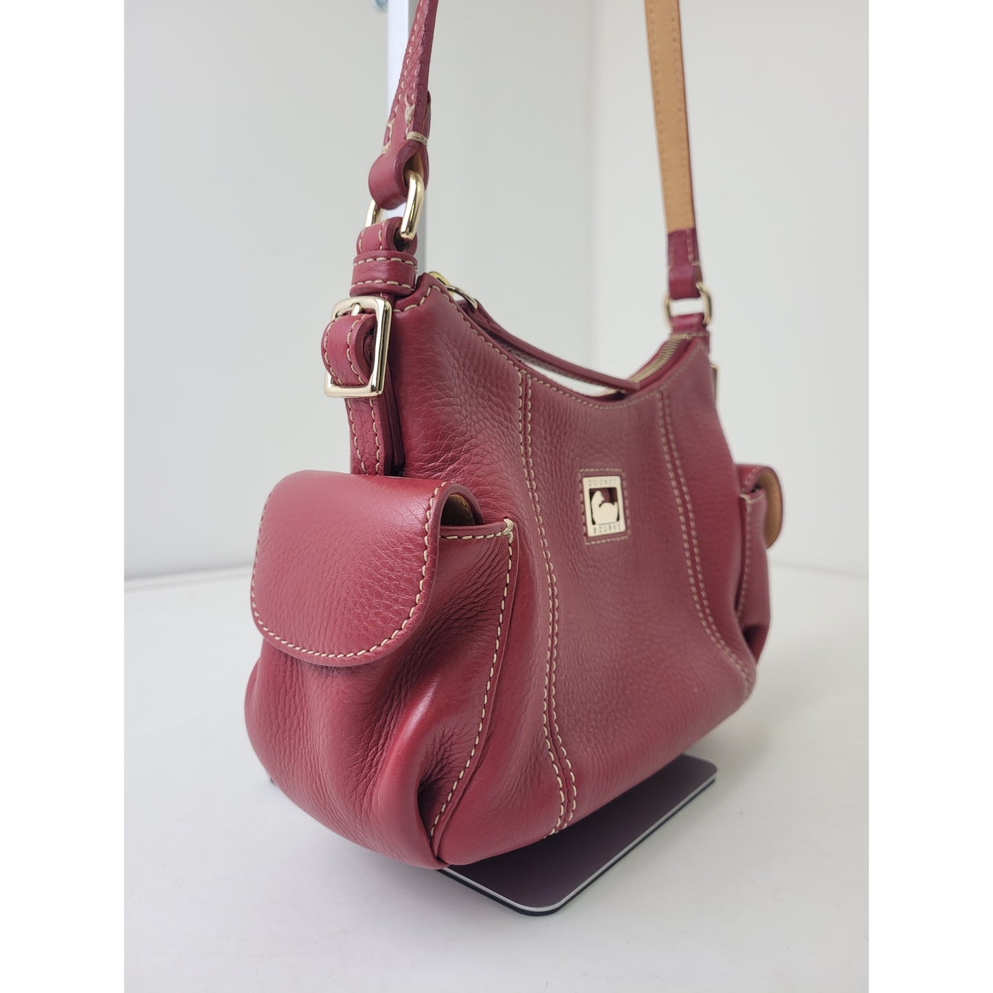 Dooney & Bourke Red Pebble Leather Crossbody Small Bag
