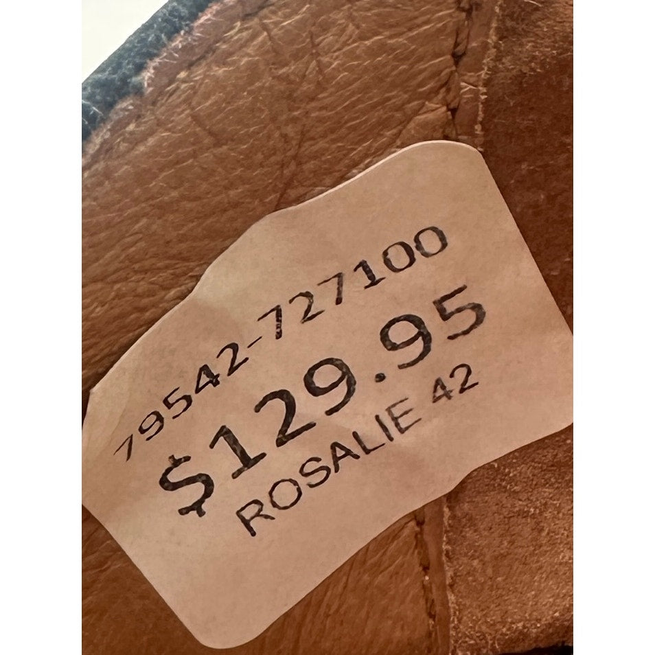 Josef Seibel Black Leather Rosalie 42 Close Toe Mary Jane Sandals Women's Sz 38
