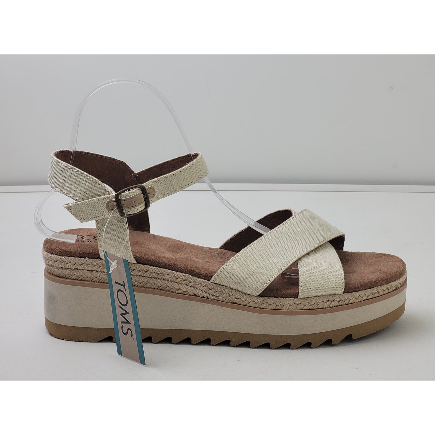 TOMS Noelani Gold Natural Platform Wedge Sandals NWT Women's Sz 10