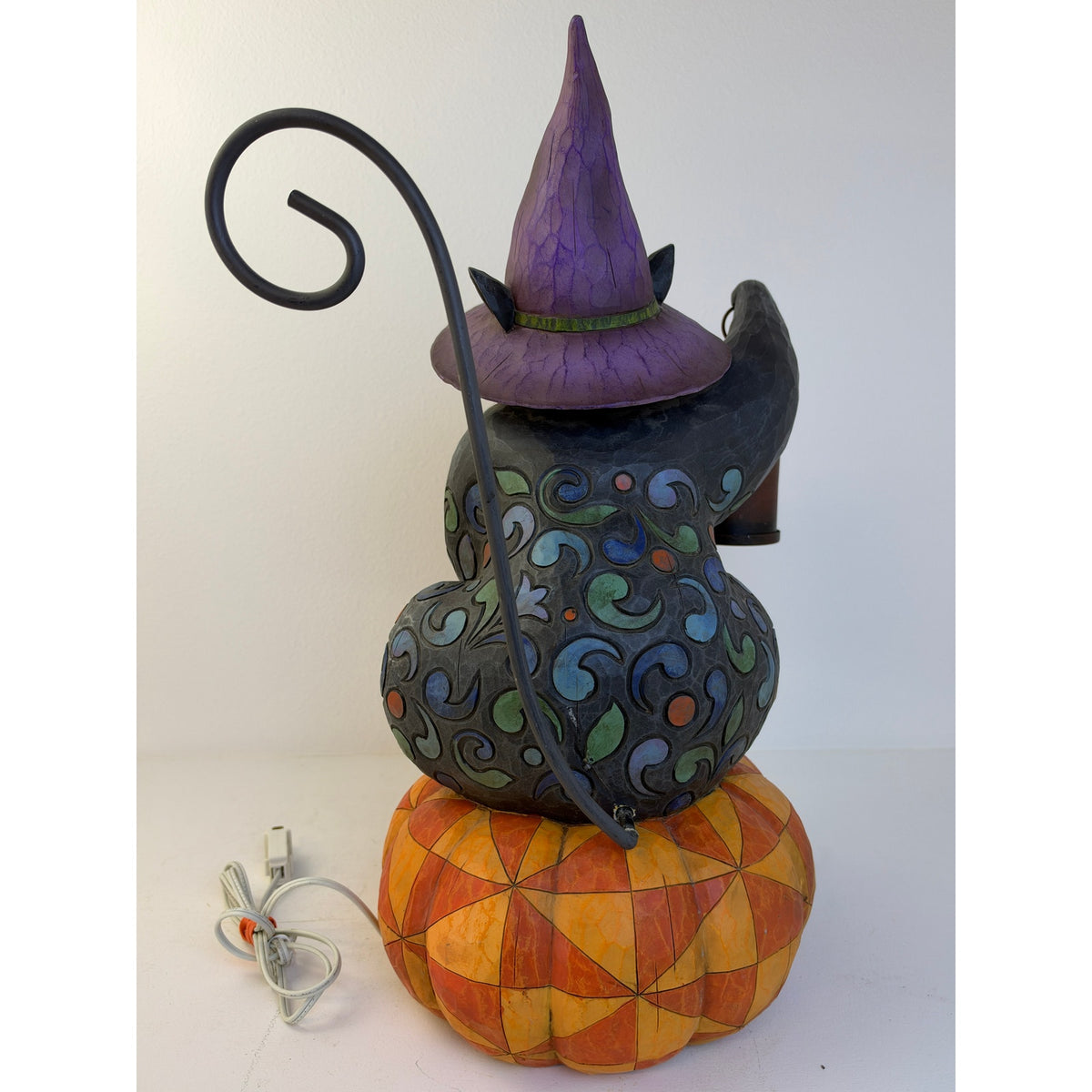 VTG Jim Shore Heartwood Creek On the Night Watch Lighted Halloween Cat Figurine