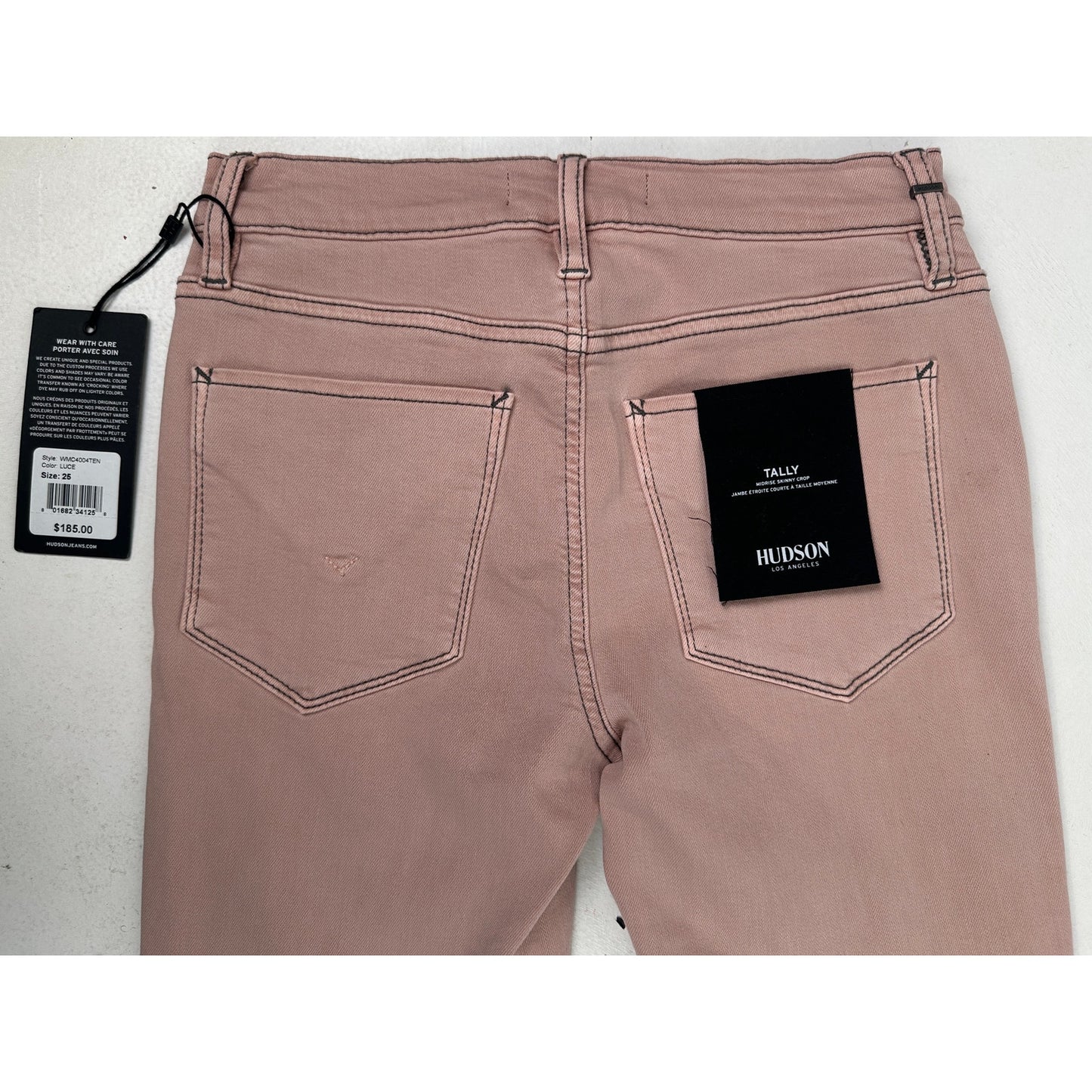 NWT Hudson Jeans Dusty Rose Tally Midrise Skinny Crop Pants Women's Sz 25