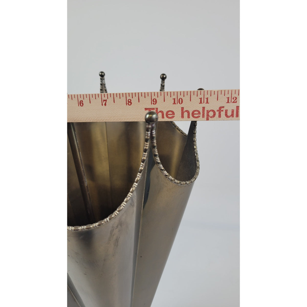Vintage MCM Hollywood Regency Shaped Brass Plated Weighted Umbrella Stand 29" H
