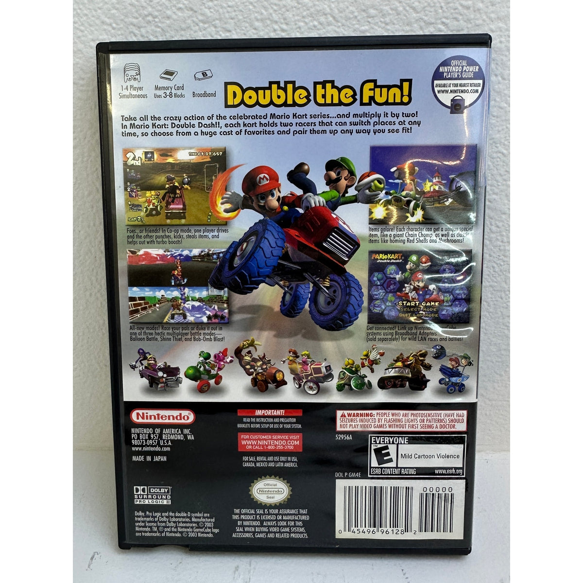 Mario Kart: Double Dash!! (Nintendo GameCube, 2003) Black Label CIB Untested